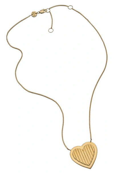 Jennifer Zeuner Irma Heart Necklace In Yellow Gold Plated
