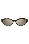Givenchy Day 56mm Mirrored Cat Eye Sunglasses In Colored Havana