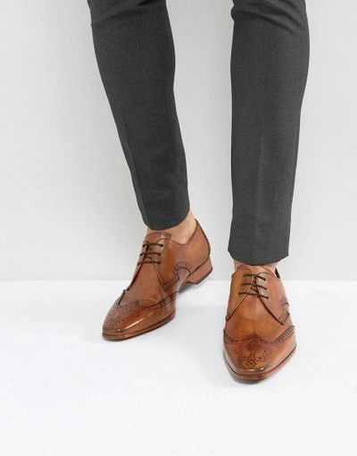 Jeffery West Escobar Brogue Shoes In Tan - Tan