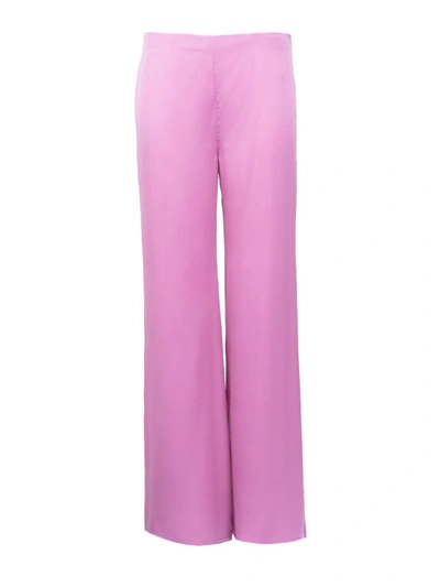 The Row Kiola Wide-leg Silk Pants In Purple