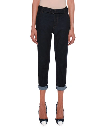 Tom Ford Rolled-cuff Cropped Jeans In Blue