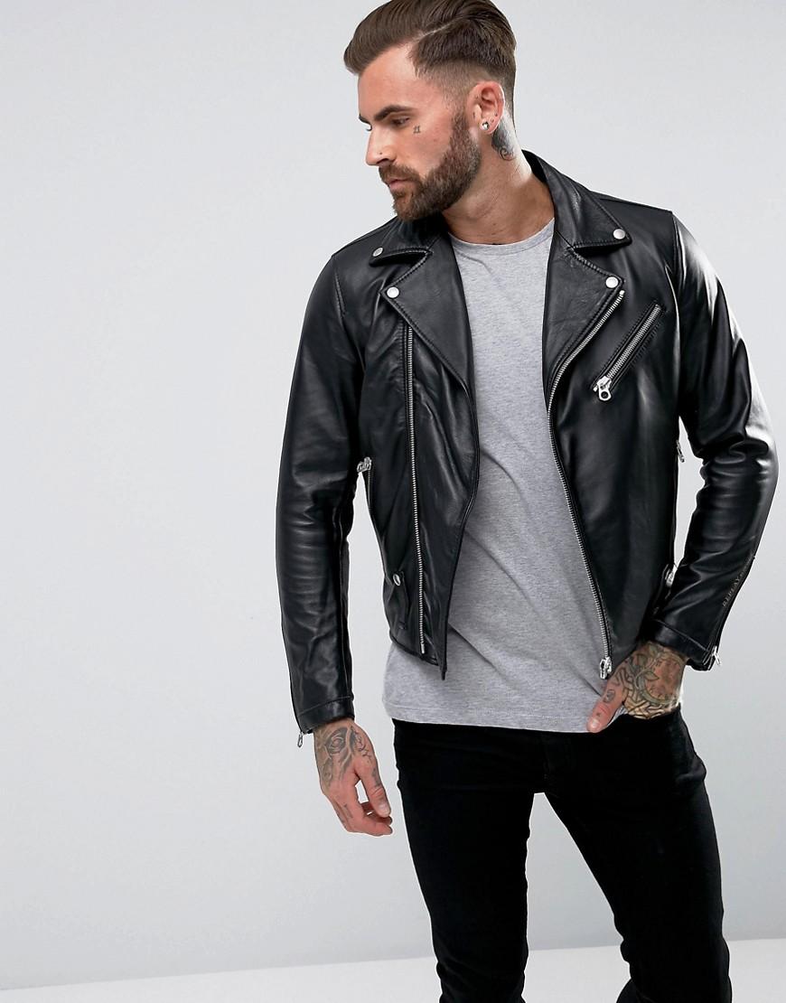 replay leather biker jacket