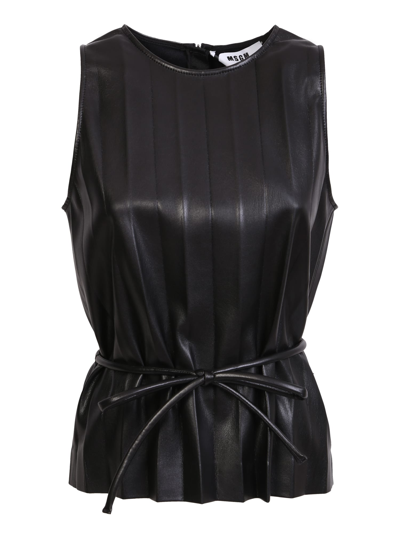 Msgm Tank Top With Laces At The Waist By . Innovative Design Revisited In A Modern And Contemporary Way In Black