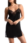 In Bloom By Jonquil Wait Until Dark Lace Trim Chemise In Black