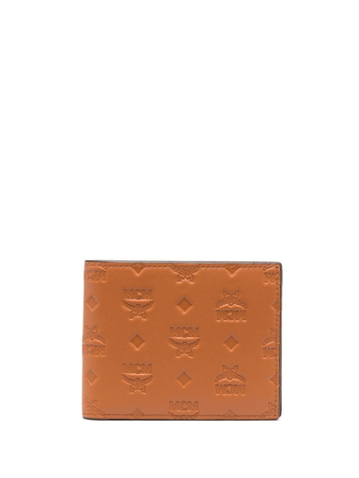 Mcm Potruna Visetos Small Leather Wallet In Roasted Pecan