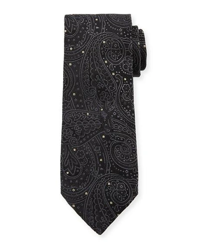 Etro Cravatta 8cm Paisley Silk Tie In Black