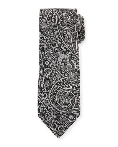 Etro Cravatta 8cm Paisley Silk Tie In Black Pattern