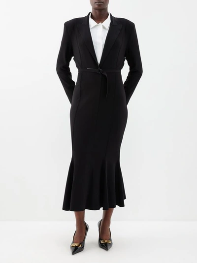 Norma Kamali Belted Blazer Midi-dress In Black