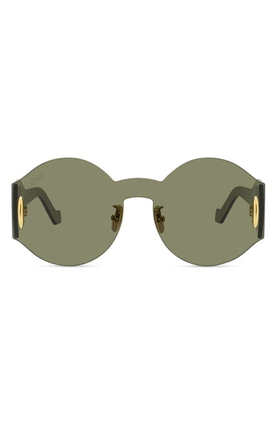 Loewe 59mm Round Mask Sunglasses In Shiny Dark Green