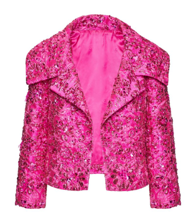Valentino Wavy Embroidered Jacket In Pink Pp
