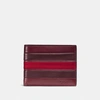 Coach Slim Billfold Wallet With Varsity Stripe In Brick Red/oxblood/cherry
