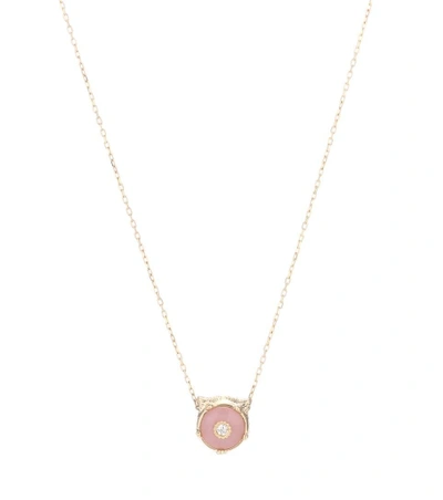 Gucci Le Marché Des Merveilles 18kt Gold Necklace With Diamonds And Opal