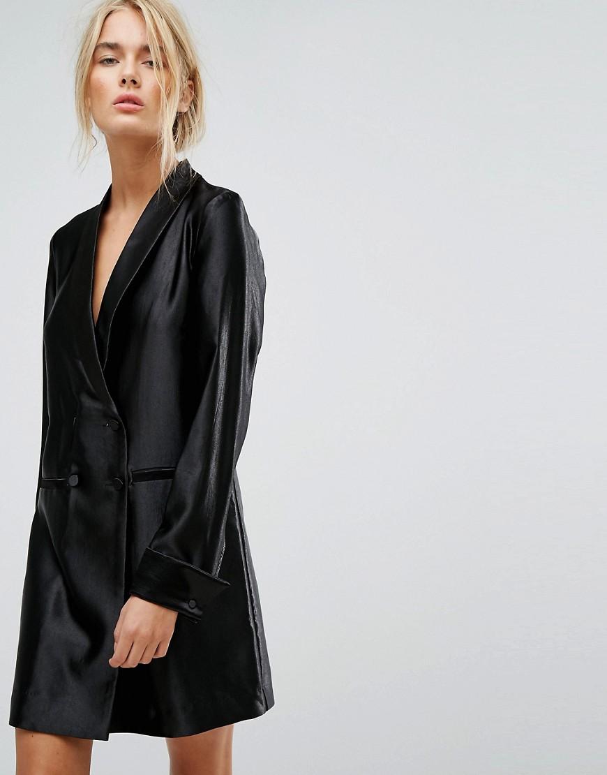 shiny blazer dress
