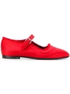 The Row Ava Satin Mary Jane Flat In Red