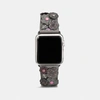 Coach Apple Watch Strap With Tea Rose In Heather Grey