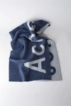 Acne Studios Logo Scarf Blue