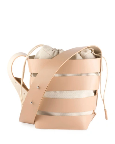 Paco Rabanne Cage Small Mixed Hobo Bag, Nude In Tan