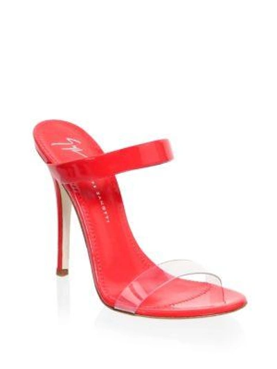 Giuseppe Zanotti Alien Transparent Leather Sandals In Red