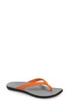 Olukai 'ho Opio' Flip Flop In Papaya Faux Leather