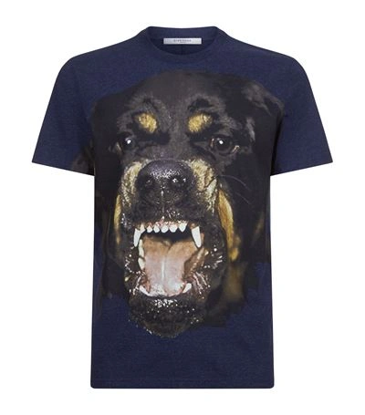 Givenchy Columbian-fit Rottweiler Melange T-shirt, Navy | ModeSens