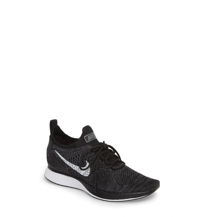 Nike Women's Air Zoom Mariah Fk Racer Knit Lace Up Sneakers In Black/white