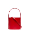 Staud Bisset Leather Bucket Bag In Red