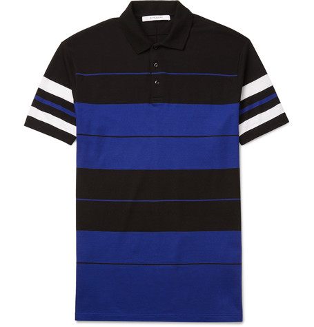 Givenchy Cuban-fit Striped Cotton-piqué Polo Shirt In 黑色 | ModeSens