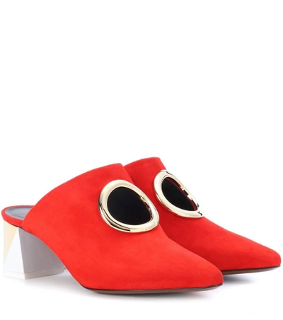 Neous Pleione Suede Mules In Red