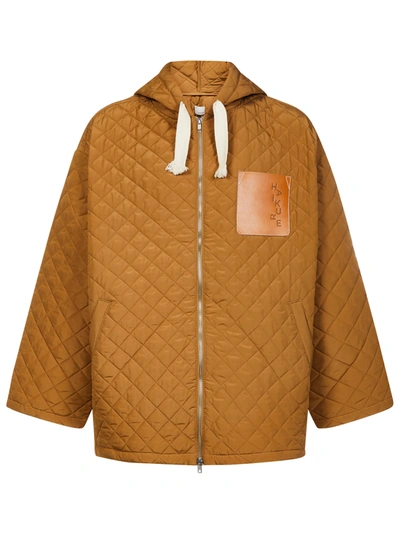 Haikure Quilted Drawstring Jacket In Brown