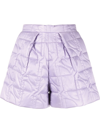 Patou Puffy Quilted Technical Shorts In Purple
