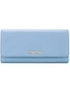Miu Miu Classic Continental Wallet In Blue