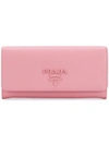 Prada Saffiano Leather Continental Wallet In Begoniarosa