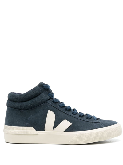 Veja High Sneakers With Application In Blue