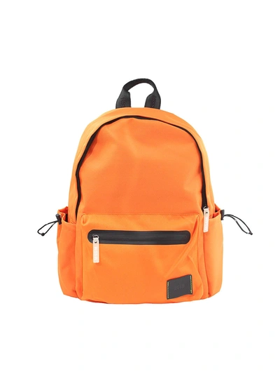 Msgm Padded Zip-up Backpack In Arancio