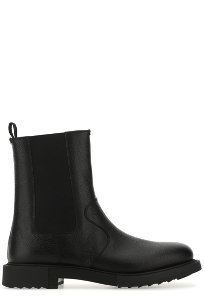 Salvatore Ferragamo Leather Chelsea-boots In Black