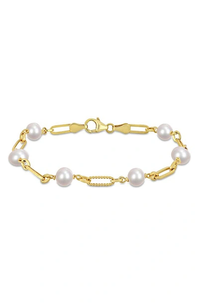 Delmar Pearl Station Bracelet In White