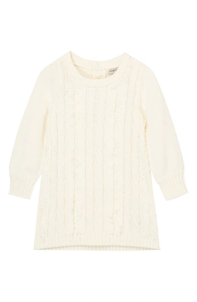 Habitual Babies' Cable Sweater Dress In Off-white
