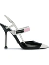 Prada Logo Plaque Slingback Pumps - Black