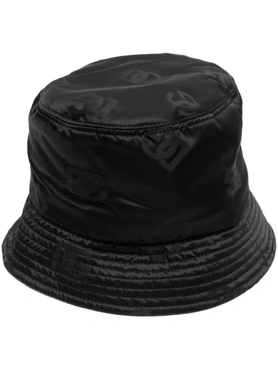 Dolce & Gabbana All-over Monogram Bucket Hat In Black