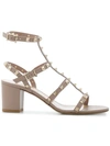 Valentino Garavani Rockstud Sandals In Neutrals