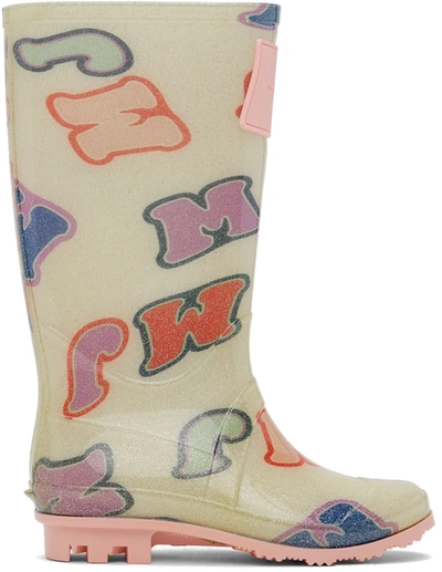 Marc Jacobs Kids Off-white Urban Jungle 'mj' Rain Boots In 117 Offwhite