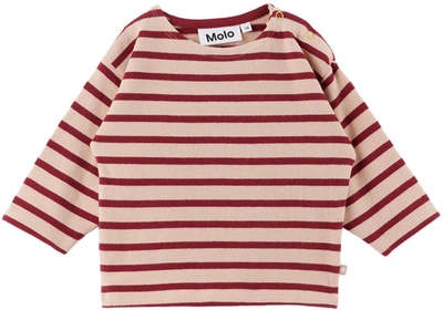 Molo Kids' Baby Red Edarko Long Sleeve T-shirt In Rosa