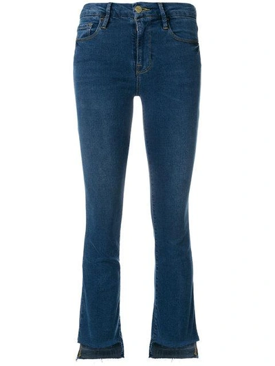 Frame Cropped Flared Jeans In Blue