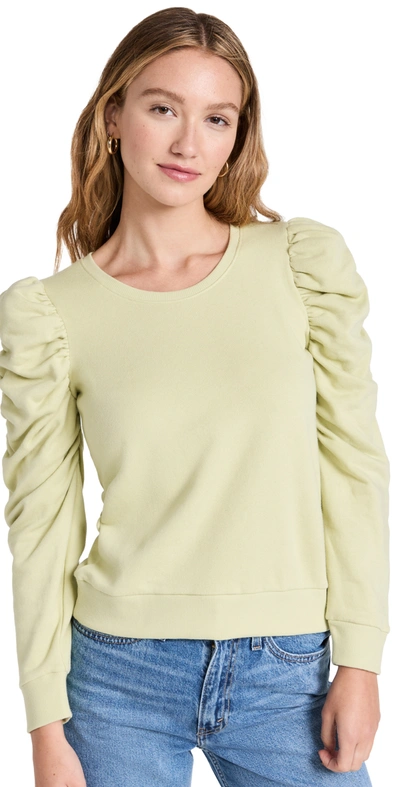 Nation Ltd Perla Gathered 3/4 Sleeve Sweatshirt In Green Tea
