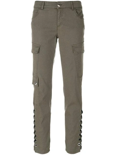Versus Lace Up Cargo Trousers In Grey