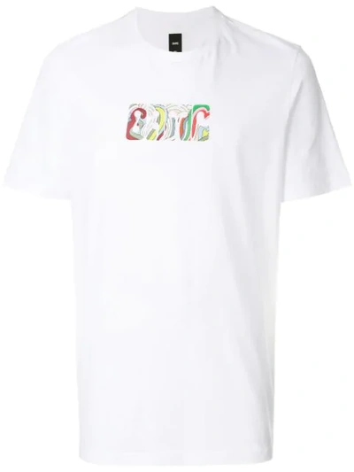 Oamc White Cotton T-shirt With Multicoloured Logo