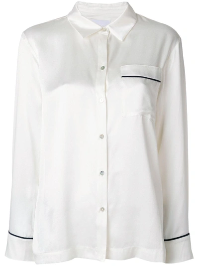 Asceno Striped Edge Shirt - White