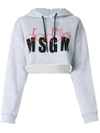 Msgm X Diadora Branded Hoodie In Grey