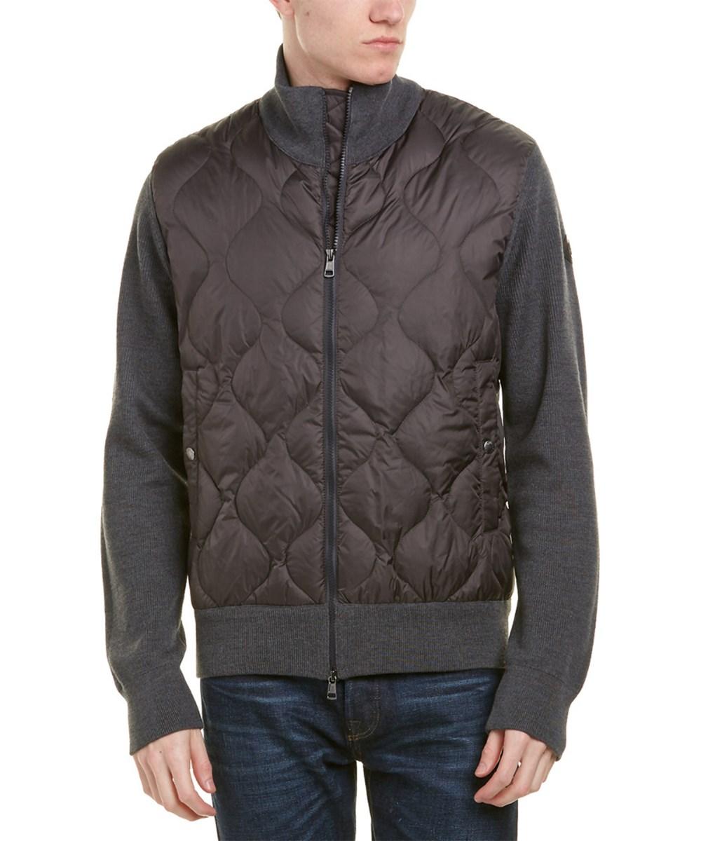Moncler Stanley Quilted Wool-blend Down Sweater Jacket In Grey | ModeSens