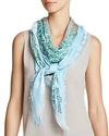 Zadig & Voltaire Kerry Garden Scarf In Light Blue/multi